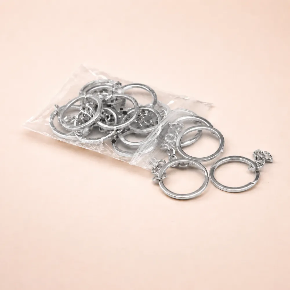 argollas con cadena plateadas