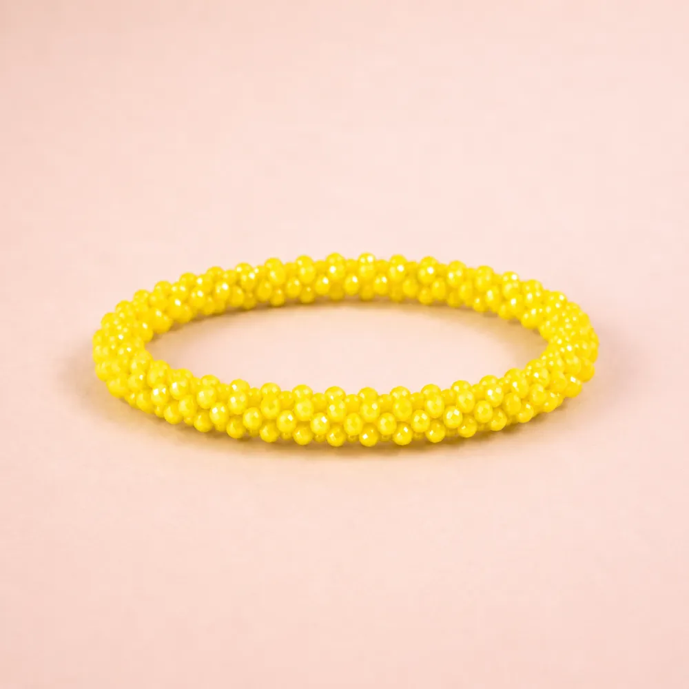 pulsera kumihimo Bright Yellow Sparkle costa rica