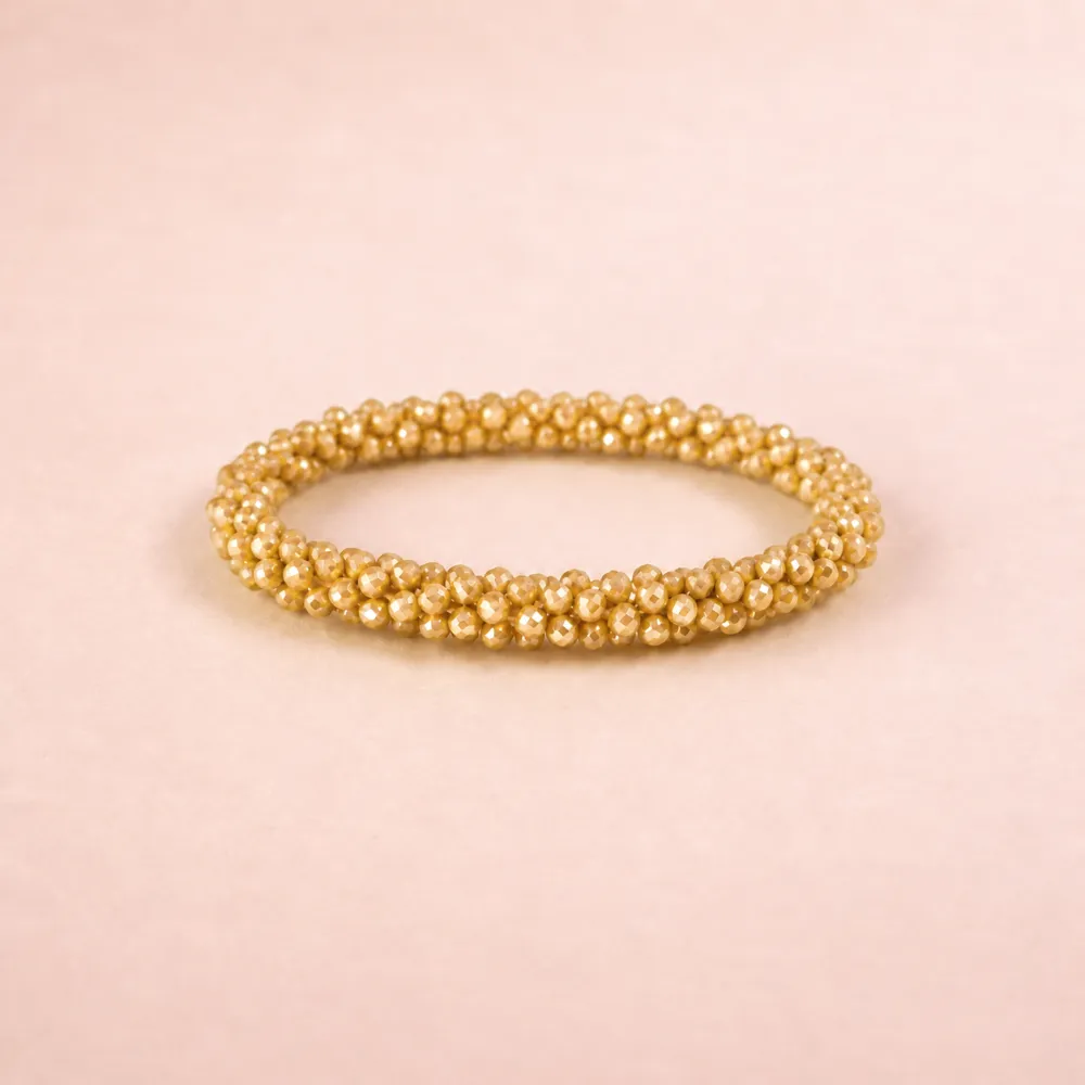 pulsera kumihimo Champagne Gold Sparkle costa rica
